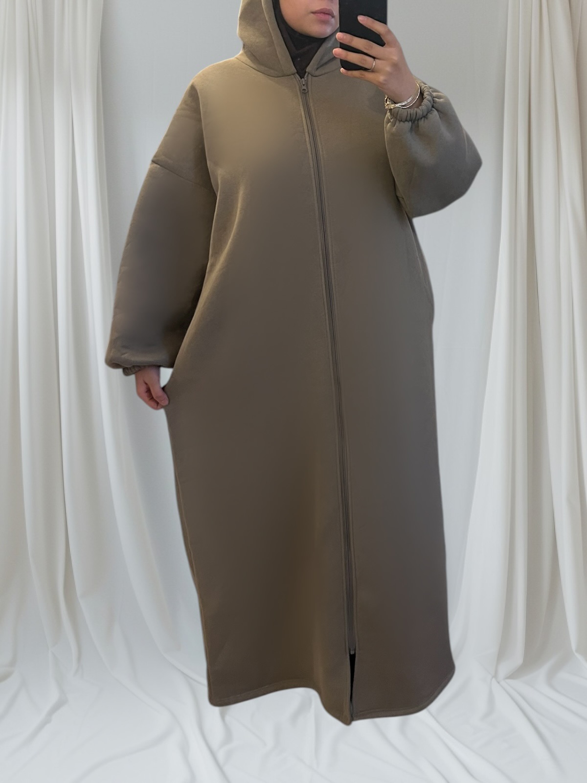 taupe gilet long et mastour 3